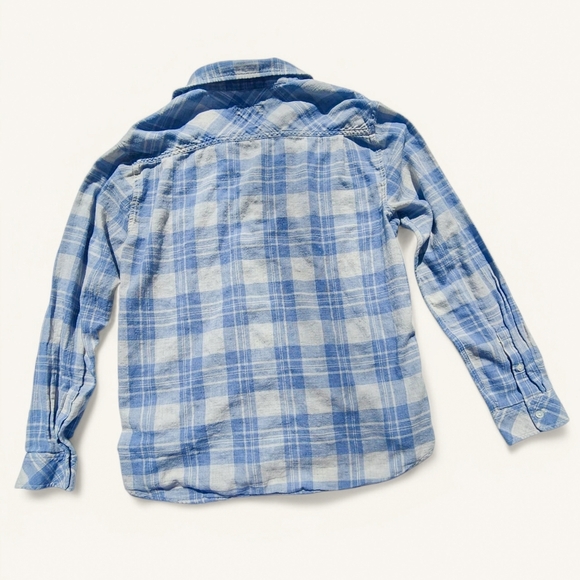Rails Wyatt faded blue grey plaid button down soft cotton shirt L - Picture 12 of 14